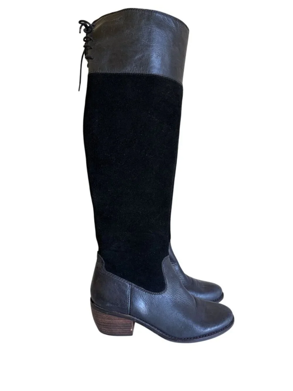 Lucky Brand 7M Komah Over the Knee Black Suede Leather Tall Boots